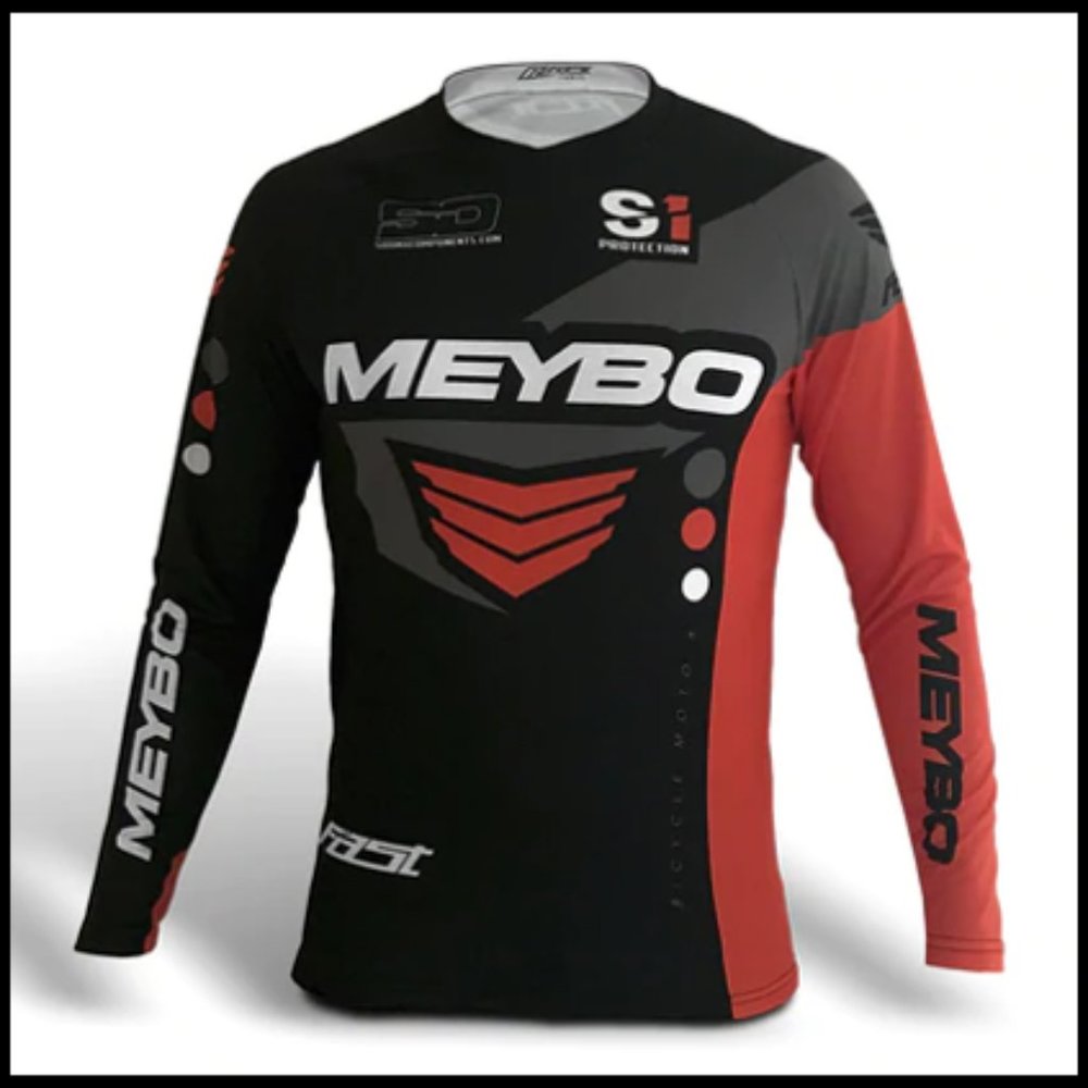 Meybo Bicycles BMX Race Jersey  Men's XXL (slimfit)  Black / Orange / Gray